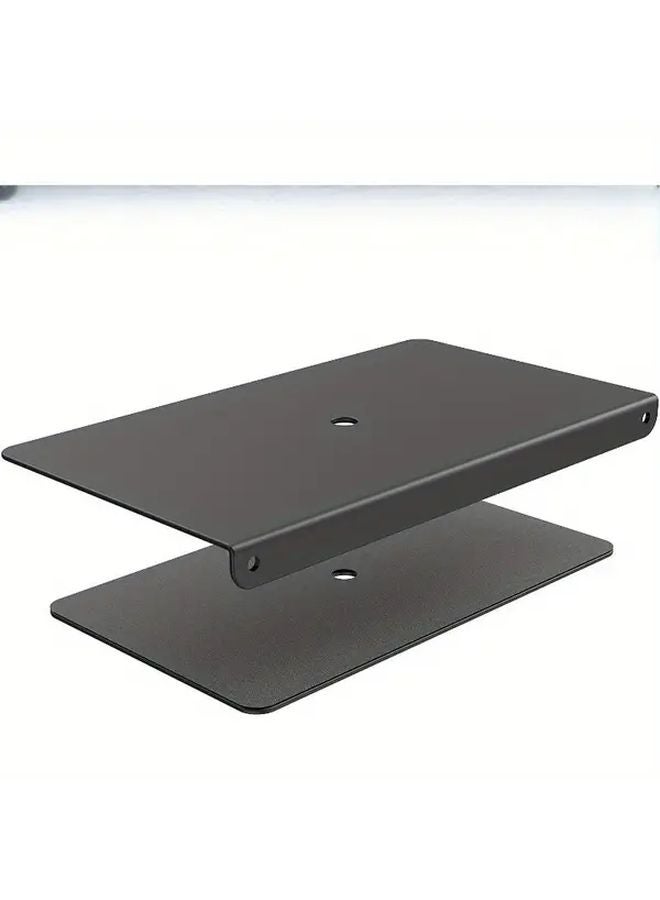 Black Monitor Stand With Glass Protection Plate Anti Scratch Shatterproof Stable Support - Image 3
